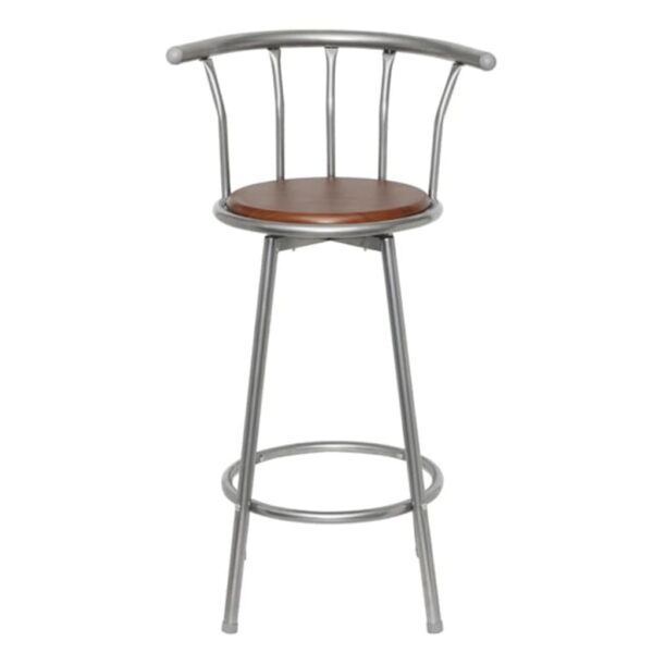 vidaXL Bar Stools 2 pcs Brown Steel - Image 2