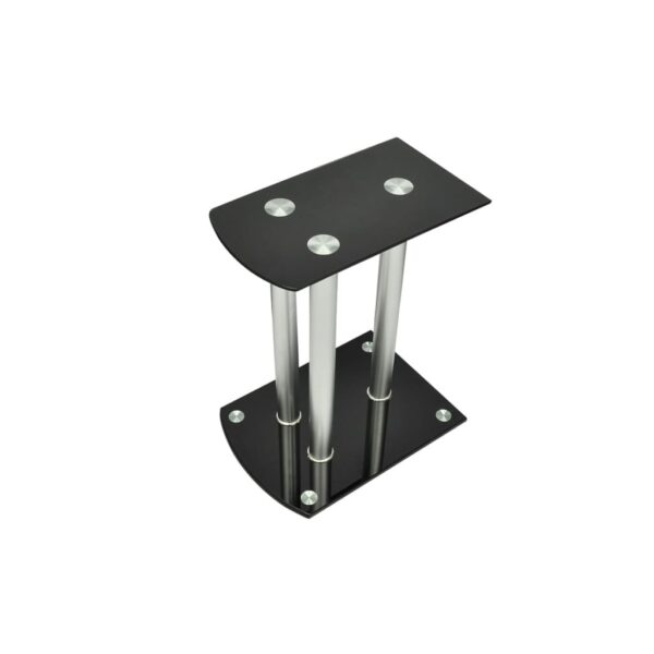 Aluminum Speaker Stands 2 pcs Black Glass - Image 2