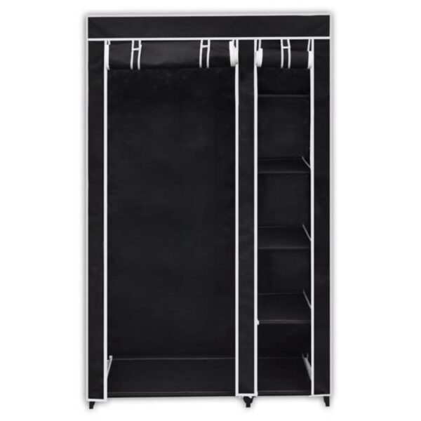 vidaXL Folding Wardrobe Black 43" x 18" x 69" - Image 2