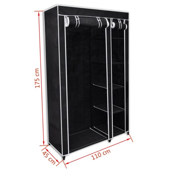 vidaXL Folding Wardrobe Black 43" x 18" x 69" - Image 8