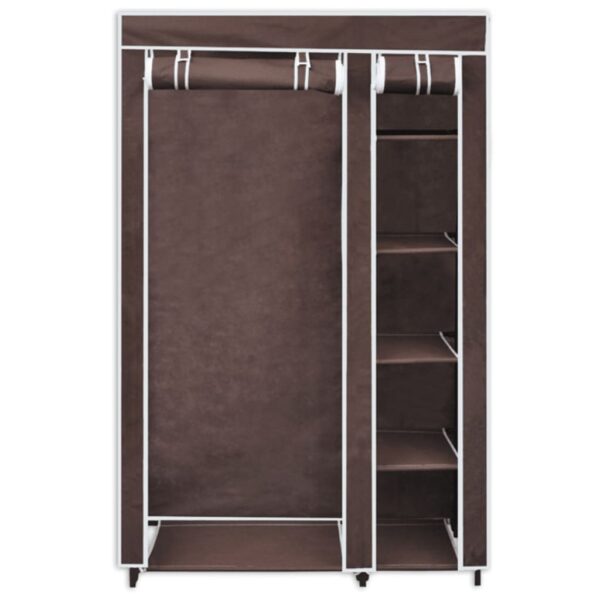 vidaXL Fabric Wardrobe Brown - Image 3