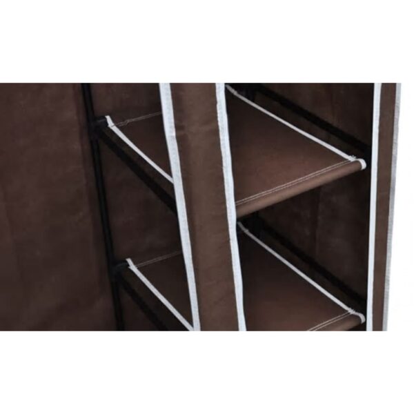 vidaXL Fabric Wardrobe Brown - Image 6