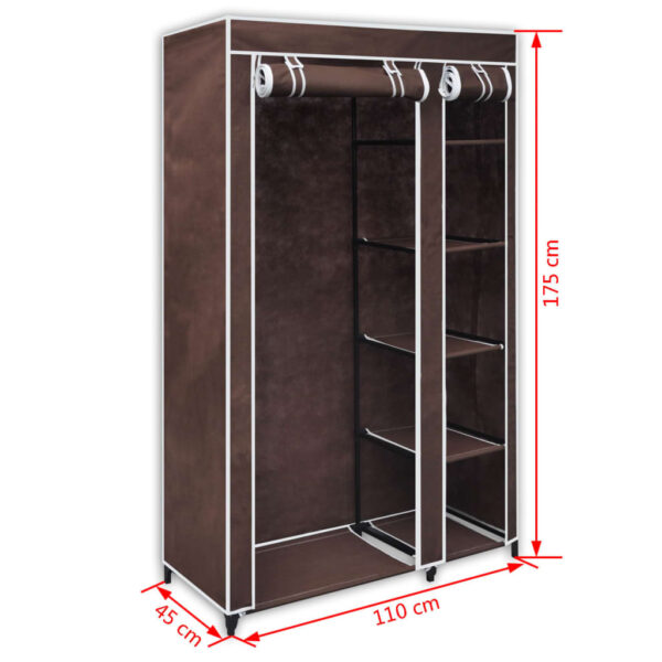 vidaXL Fabric Wardrobe Brown - Image 8