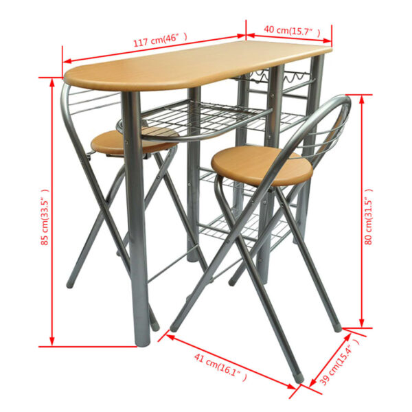 Kitchen/Breakfast Bar/Table and Chairs Set Wood - Image 7