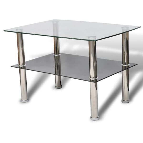 vidaXL Coffee Table Glass 2 Tiers - Image 2