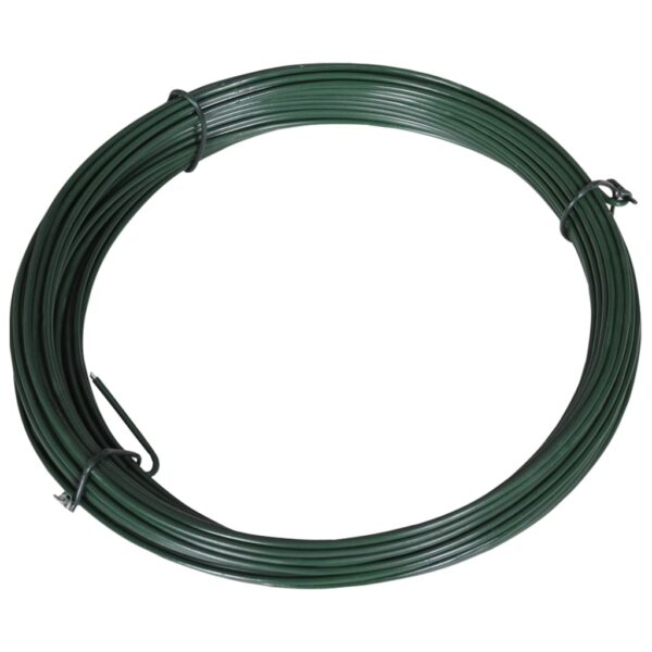 vidaXL Fence Binding Wire 82' 0.06"/0.08" Steel Green - Image 2