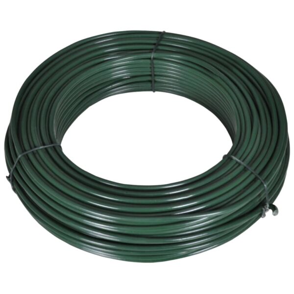 vidaXL Fence Span Wire 180.4' 0.08"/0.12" Steel Green - Image 2