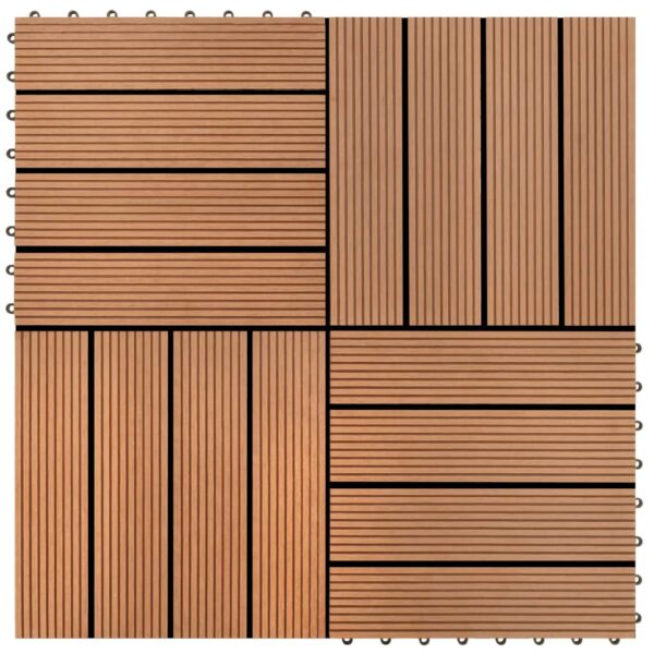 WPC Tiles 11.8"x11.8" 11 pcs 11 ftÂ² Brown