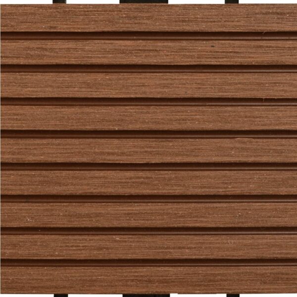 WPC Tiles 11.8"x11.8" 11 pcs 11 ftÂ² Brown - Image 5