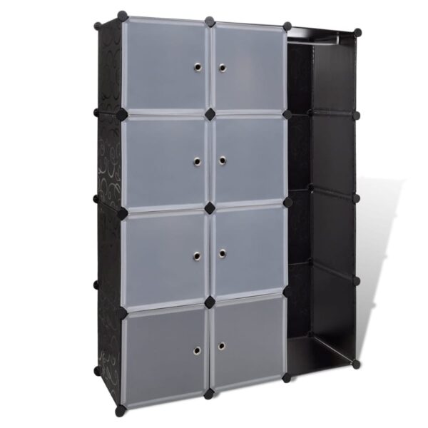 vidaXL Modular Cabinet with 9 Compartments 14.6"x45.3"x59.1" Black and White - Image 2