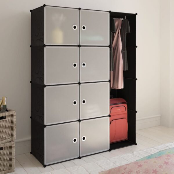 vidaXL Modular Cabinet with 9 Compartments 14.6"x45.3"x59.1" Black and White