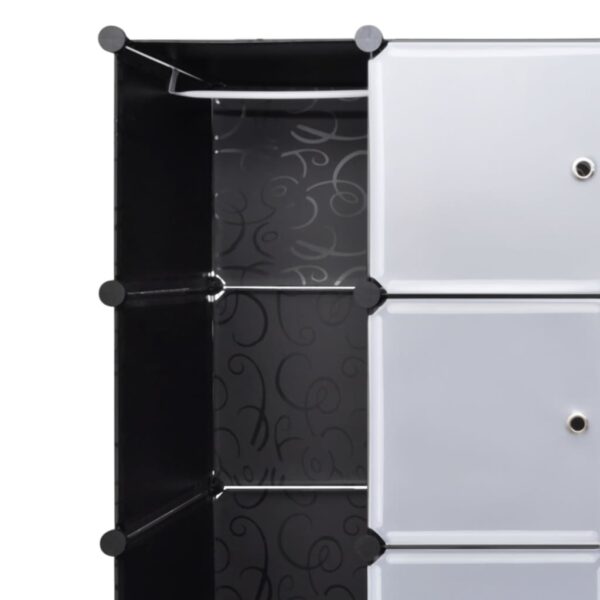 vidaXL Modular Cabinet with 18 Compartments Black and White 14.6"x57.5"x71.1" - Image 4