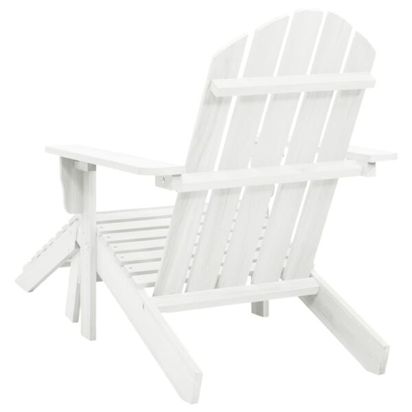 vidaXL Patio Chair with Ottoman Wood White - Image 4