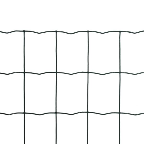 vidaXL Euro Fence Steel 82ftx2.6ft Green - Image 2