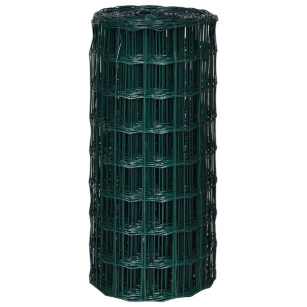 vidaXL Euro Fence Steel 82ftx2.6ft Green - Image 3