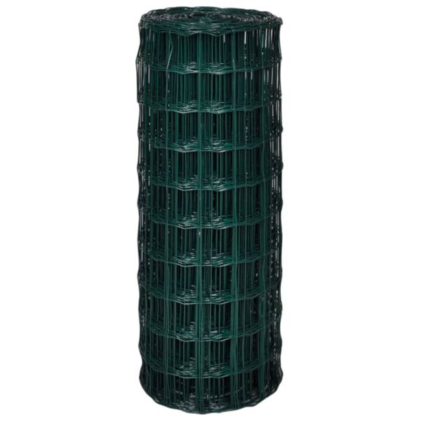 vidaXL Euro Fence Steel 82ftx3.3ft Green - Image 3