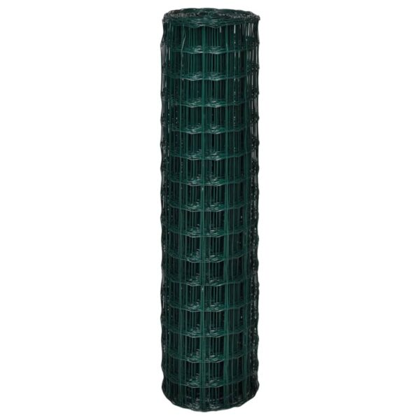 vidaXL Euro Fence Steel 82ftx4.9ft Green - Image 3