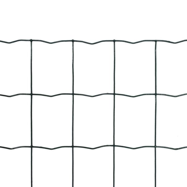 vidaXL Euro Fence Steel 82ftx2.6ft Green - Image 2