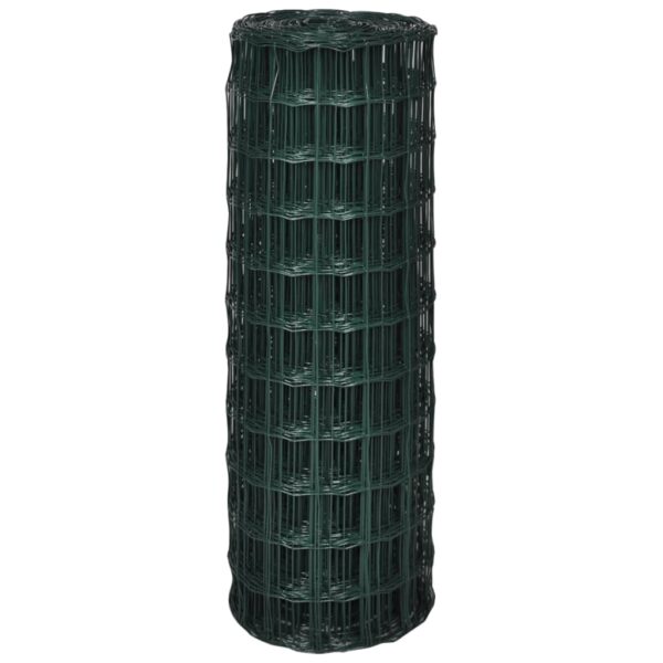 vidaXL Euro Fence Steel 82ftx2.6ft Green - Image 3