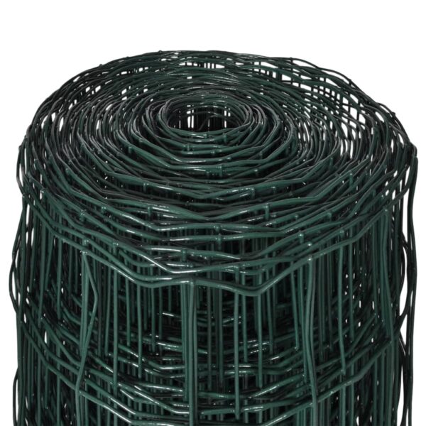 vidaXL Euro Fence Steel 82ftx2.6ft Green - Image 4