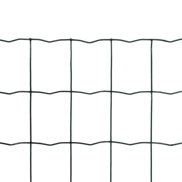 vidaXL Euro Fence Steel 82ftx3.3ft Green - Image 2