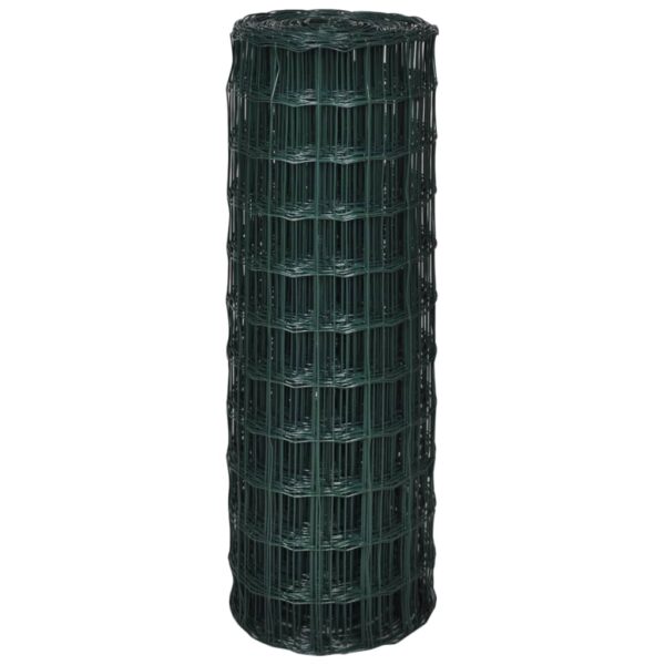 vidaXL Euro Fence Steel 82ftx3.3ft Green - Image 3