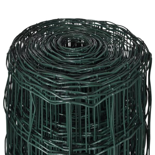 vidaXL Euro Fence Steel 82ftx3.9ft Green - Image 4