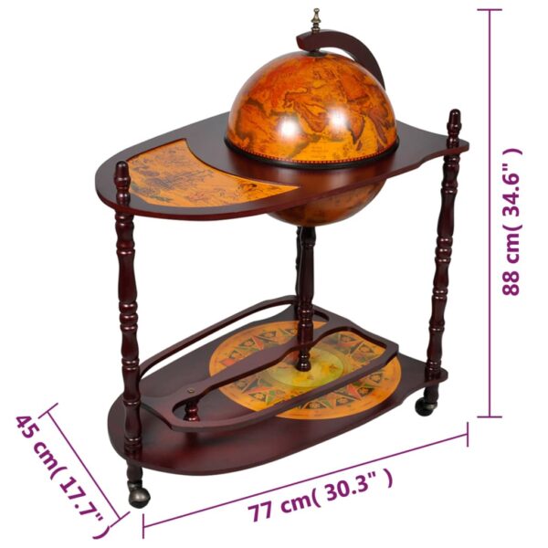 vidaXL Globe Bar Wine Stand Eucalyptus Wood Freestanding - Image 6