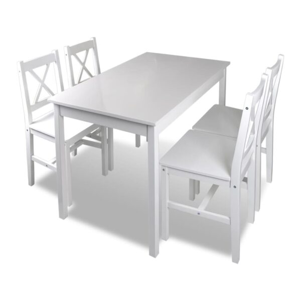 vidaXL 5 Piece Dining Set White - Image 2