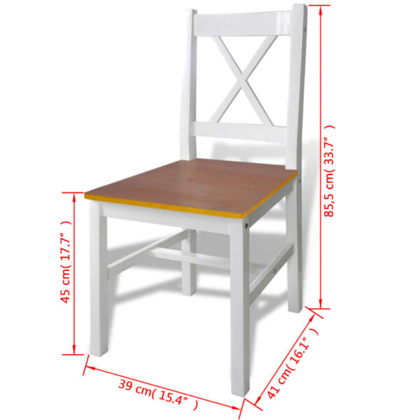 Wooden Table with 4 Wooden Chairs Furniture Set Brown - Image 6