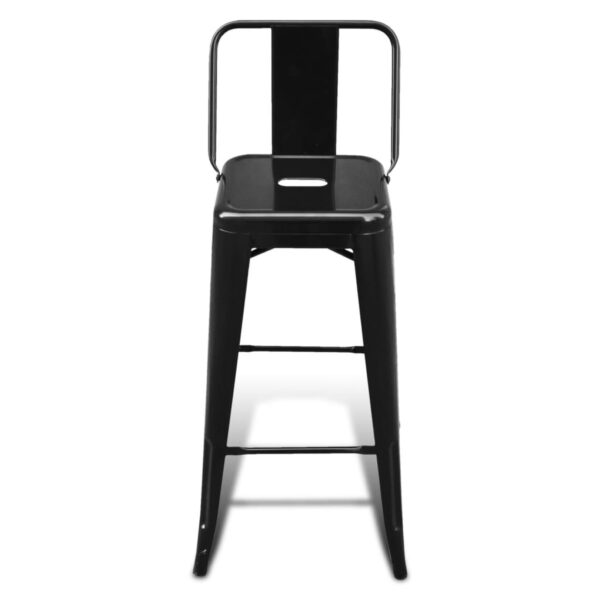 vidaXL Bar Stools 2 pcs Black Steel - Image 4