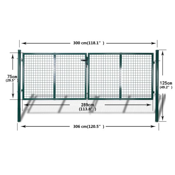 vidaXL Garden Mesh Gate Fence Door Wall Grille 113.8" x 29.5" / 120.5" x 49.2" - Image 9