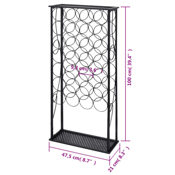 vidaXL Wine Rack for 28 Bottles Metal - Image 5