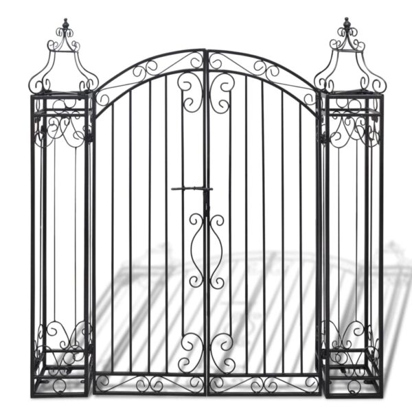 vidaXL Ornamental Garden Gate Wrought Iron 4'x8"x4' 5" - Image 2