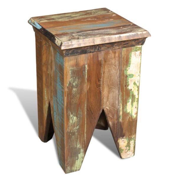 vidaXL Stool Solid Reclaimed Wood - Image 2