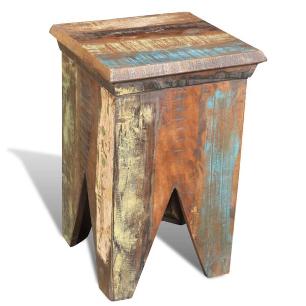 vidaXL Stool Solid Reclaimed Wood - Image 4