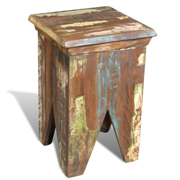 vidaXL Stool Solid Reclaimed Wood - Image 5