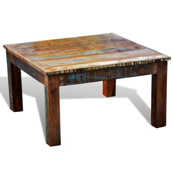 vidaXL Coffee Table Square Reclaimed Wood - Image 3