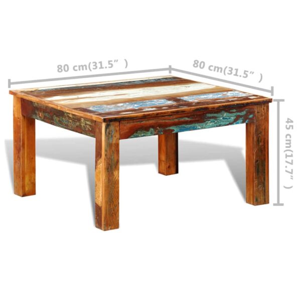 vidaXL Coffee Table Square Reclaimed Wood - Image 6