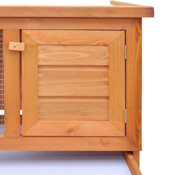 Outdoor Rabbit Hutch Small Animal House Pet Cage 1 Layer Wood - Image 3