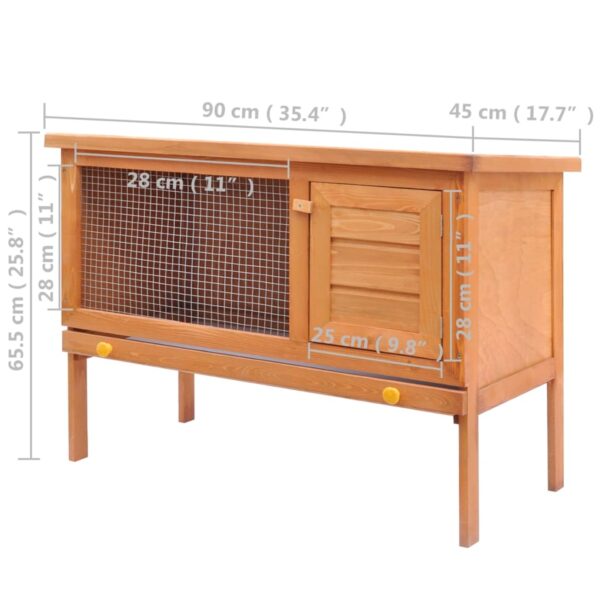 Outdoor Rabbit Hutch Small Animal House Pet Cage 1 Layer Wood - Image 5