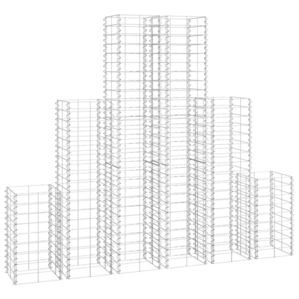 vidaXL 6 Piece Gabion Set Galvanized Wire - Image 2