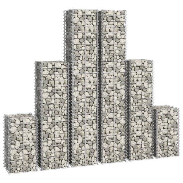 vidaXL 6 Piece Gabion Set Galvanized Wire - Image 3