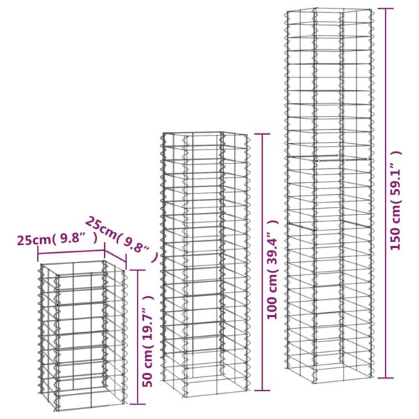 vidaXL 6 Piece Gabion Set Galvanized Wire - Image 7