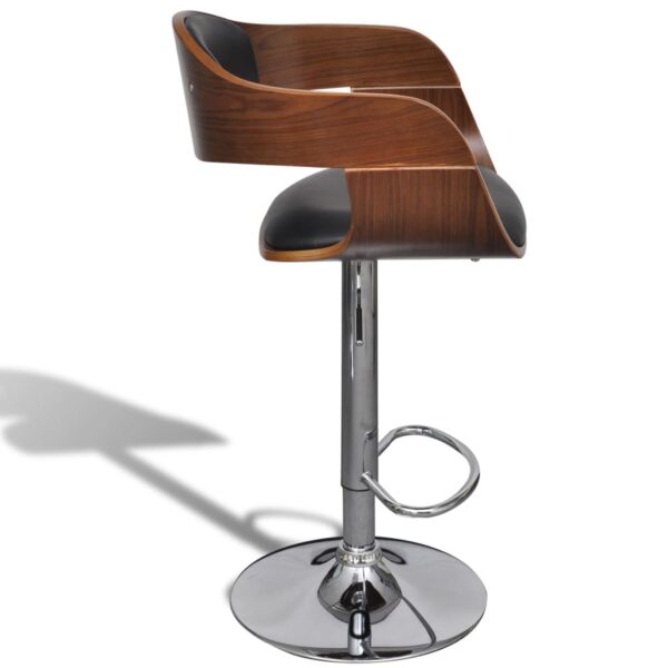 vidaXL Bar Stool Bent Wood and Faux Leather - Image 5