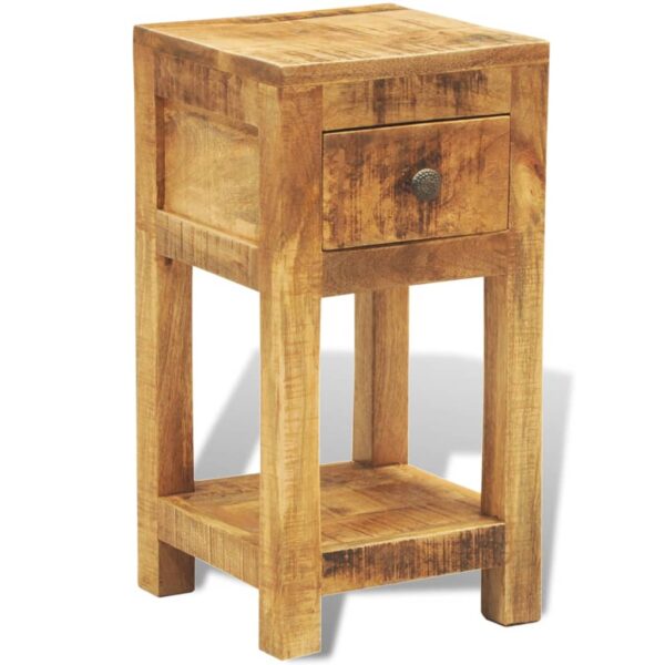 vidaXL Nightstand with 1 Drawer Solid Mango Wood - Image 2