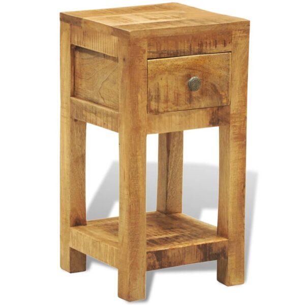 vidaXL Nightstand with 1 Drawer Solid Mango Wood - Image 3