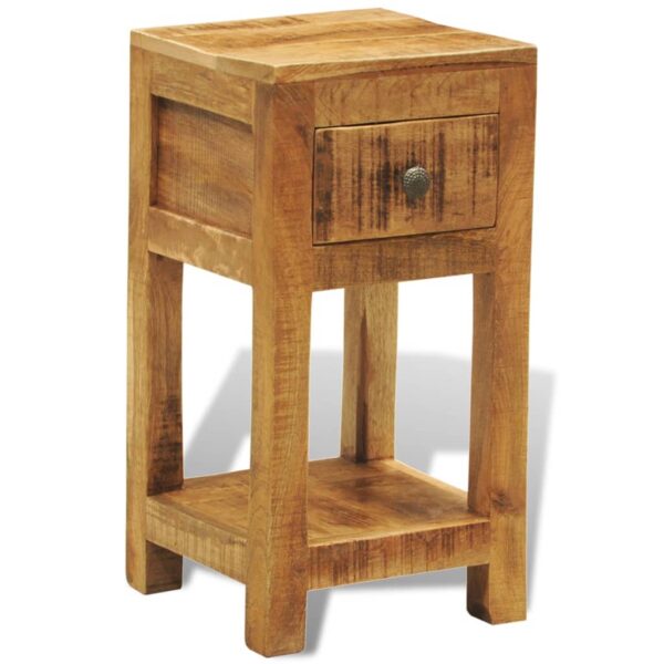 vidaXL Nightstand with 1 Drawer Solid Mango Wood - Image 4