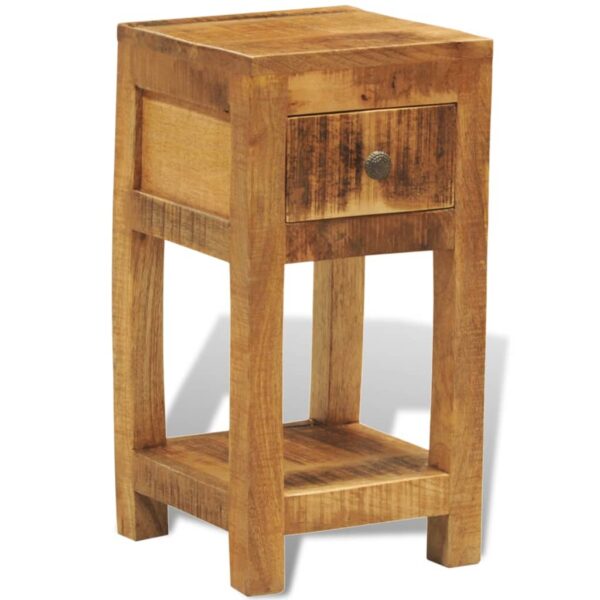 vidaXL Nightstand with 1 Drawer Solid Mango Wood - Image 5