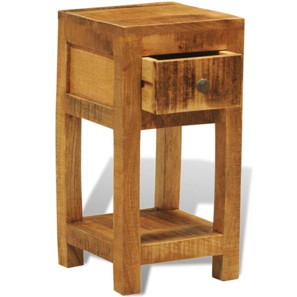 vidaXL Nightstand with 1 Drawer Solid Mango Wood - Image 7